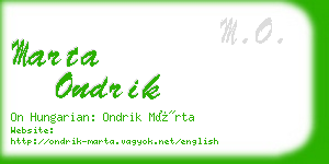 marta ondrik business card